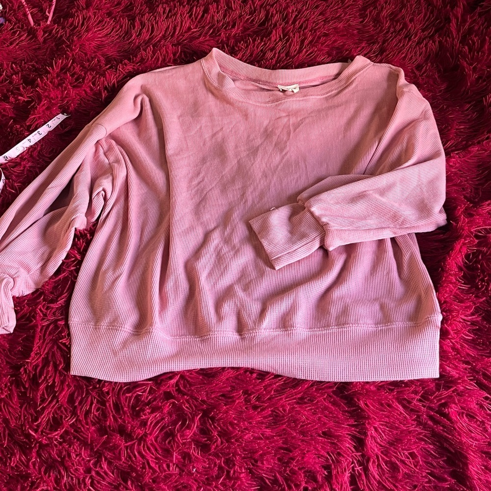 Peach Love Pink Waffle Knit Top